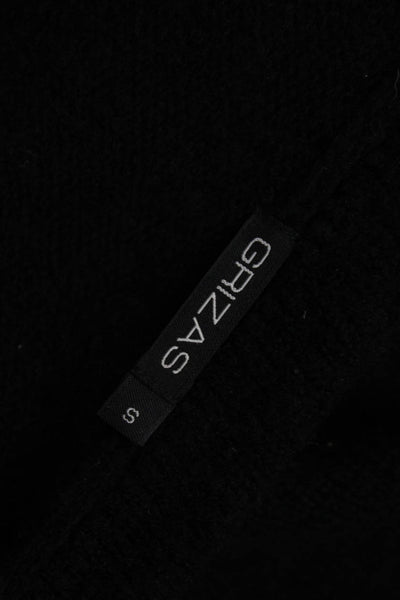 Grizas Womens Sleeveless Full Zipper Shell Sweater Black Wool Size Small