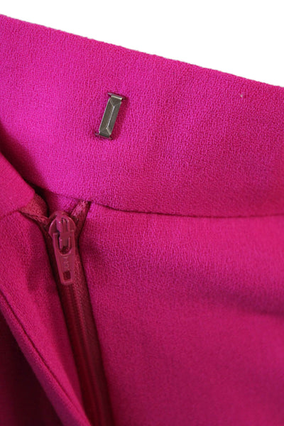 Filles A Papa Womens Creased Straight Leg Dress Pants Fuchsia Pink Wool Size 2