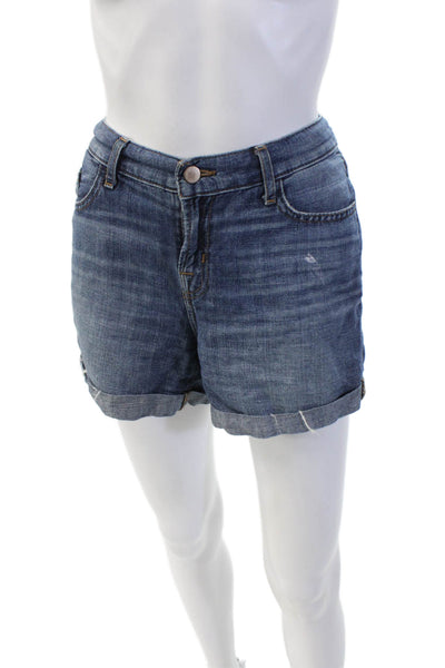 J Brand Womens Cotton Cut Off Denim Zip Fly Joey Short Blue Size 26