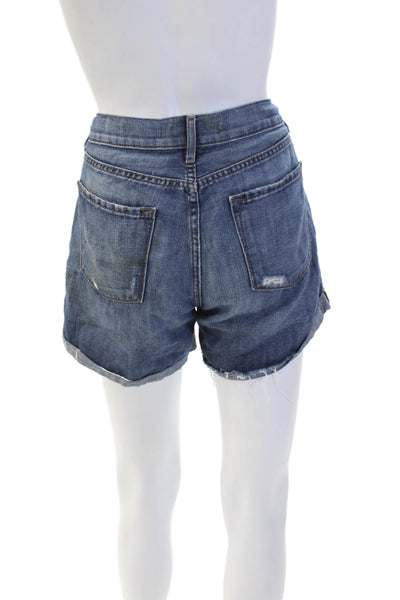 J Brand Womens Cotton Cut Off Denim Zip Fly Joey Short Blue Size 26
