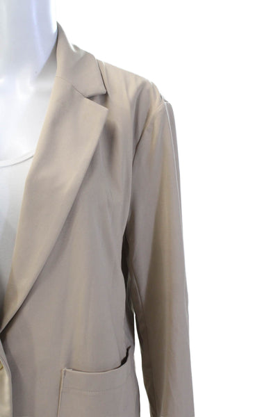 Lou & Grey Womens Notched Lapel Long Sleeve One Button Blazer Beige Size XS