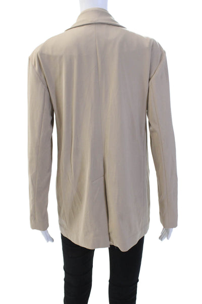 Lou & Grey Womens Notched Lapel Long Sleeve One Button Blazer Beige Size XS