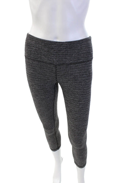 Lululemon Womens High Waisted Stretch Capri Athletic Leggings Dark Gray Size S