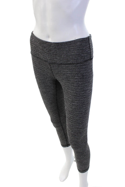 Lululemon Womens High Waisted Stretch Capri Athletic Leggings Dark Gray Size S