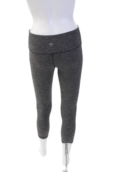 Lululemon Womens High Waisted Stretch Capri Athletic Leggings Dark Gray Size S