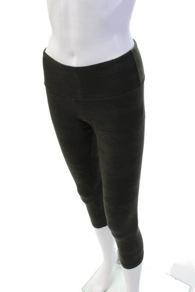 Lululemon Womens High Waisted Camouflage Print Capri Leggings Green Size S