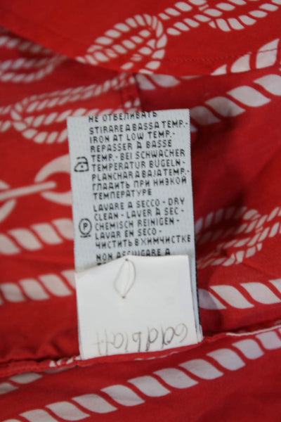 Le Sarte Pettegole Womens Cotton Chain And Rope Print Tunic Top Red Size 40