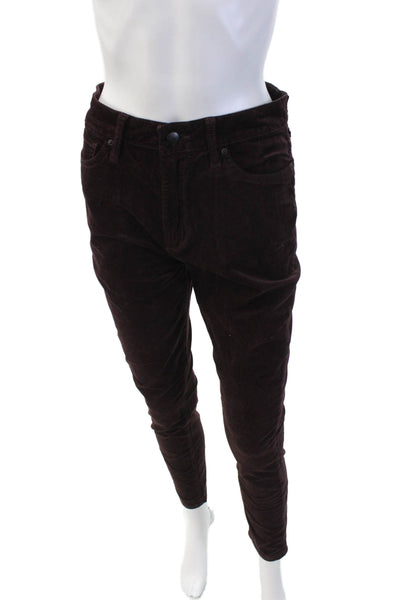 Joes Womens The Charlie High Rise Skinny Ankle Pants Purple Cotton Size 28