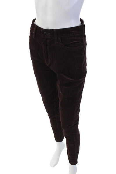 Joes Womens The Charlie High Rise Skinny Ankle Pants Purple Cotton Size 28