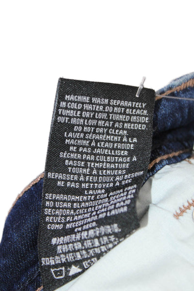Affliction Womens Blake Dark Wash Distressed Wide Leg Jeans Blue Size 36