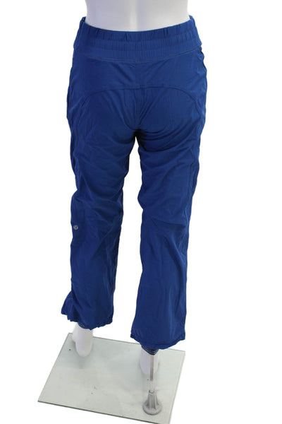 Lululemon Womens Mid Rise Pull On Straight Leg Windbreaker Pants Blue Size 2
