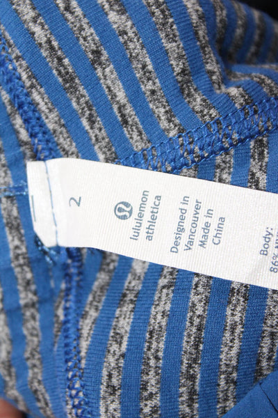 Lululemon Womens Mid Rise Pull On Straight Leg Windbreaker Pants Blue Size 2