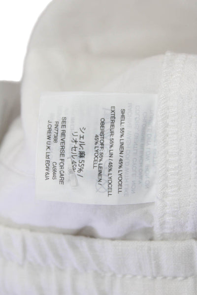 Point Sur Womens Linen High Rise Drawstring Waist Jogger Pants White Size Petite