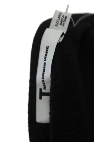 T Alexander Wang Womens Sleeveless One Shoulder Drapey Dress Black Size L