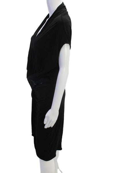 Haute Hippie Womens V Neck Sleeveless Hook Closure Dress Black Size M