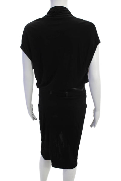 Haute Hippie Womens V Neck Sleeveless Hook Closure Dress Black Size M