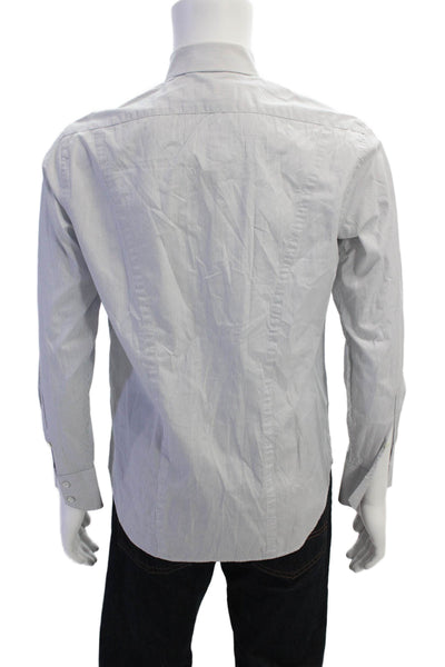 Rag & Bone Mens Cotton Collared Long Sleeve Button-Front Shirt Gray Size 15