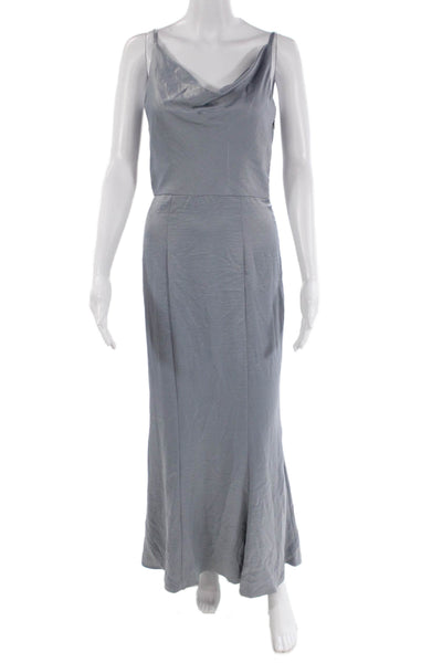 Chi Chi Womens Cowl Neck Spaghetti Strap Side Slit Dress Light Blue Size 4