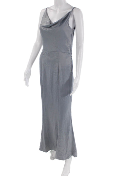 Chi Chi Womens Cowl Neck Spaghetti Strap Side Slit Dress Light Blue Size 4