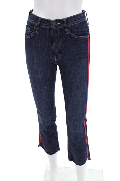 Joes Womens Cotton Side Striped Raw Ankle Detail Jeans Dark Blue Size 25