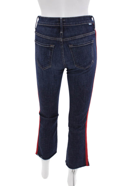 Joes Womens Cotton Side Striped Raw Ankle Detail Jeans Dark Blue Size 25