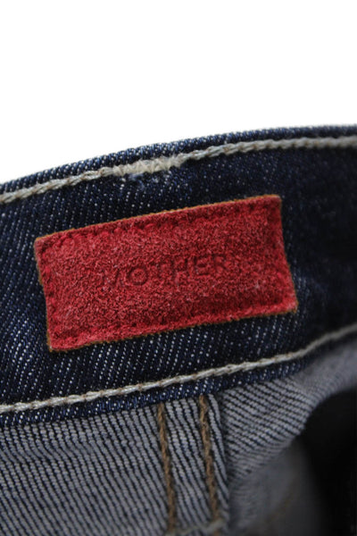 Joes Womens Cotton Side Striped Raw Ankle Detail Jeans Dark Blue Size 25