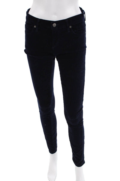 Citizens of Humanity Womens Cotton Velvet Pocketed Skinny Leg Pants Blue Size 26