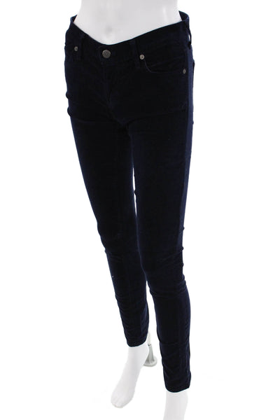 Citizens of Humanity Womens Cotton Velvet Pocketed Skinny Leg Pants Blue Size 26