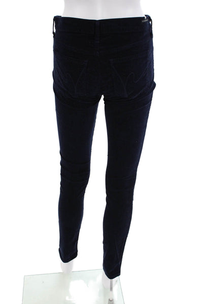 Citizens of Humanity Womens Cotton Velvet Pocketed Skinny Leg Pants Blue Size 26