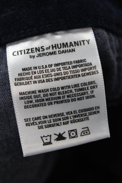 Citizens of Humanity Womens Cotton Velvet Pocketed Skinny Leg Pants Blue Size 26