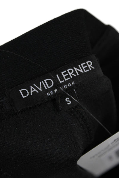 David Lerner Womens Faux Suede Zipper Detail Elastic Waist Pants Black Size S