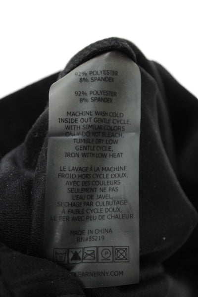 David Lerner Womens Faux Suede Zipper Detail Elastic Waist Pants Black Size S
