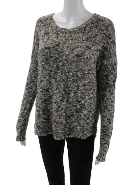 Vince Womens Linen Long Sleeve Round Neck Pullover Knit Sweater White Size S