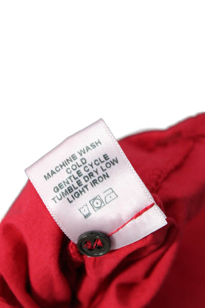 Xirena Womens Cotton Collared Long Sleeve Button-Down Shirt Red Size XS