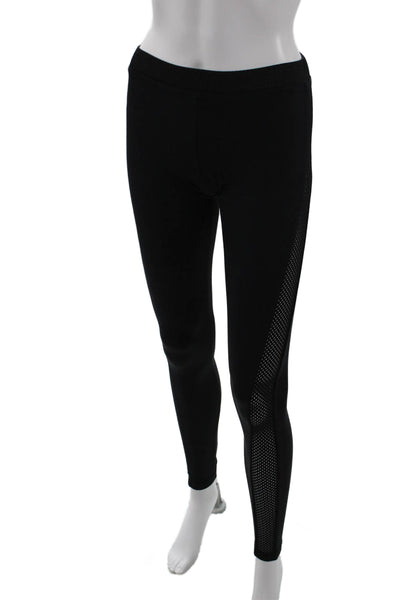 ONZIE Womens Perforated Side Detail Elastic Waist Ankle Leggings Black Size S