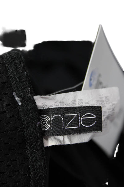ONZIE Womens Perforated Side Detail Elastic Waist Ankle Leggings Black Size S