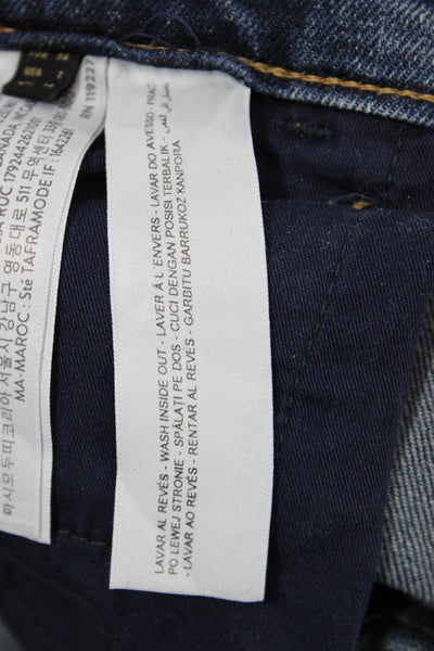 Massimo Dutti Womens Cotton Straight Leg Zip Fly Denim Jeans Blue Size S