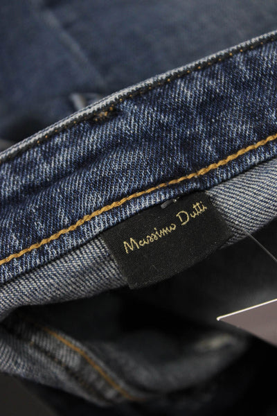 Massimo Dutti Womens Cotton Straight Leg Zip Fly Denim Jeans Blue Size S