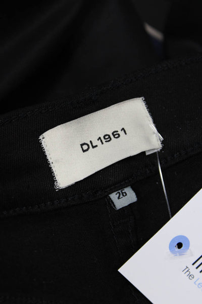 DL1961 Womens Cotton Bridget Boot Slim Fit Zip Fly Denim Jeans Black Size 26