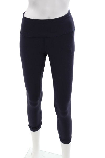 Lululemon Womens Athletic Mid-Rise Stretch Cropped Leggings Blue Size 6