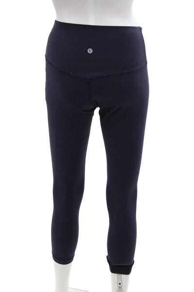 Lululemon Womens Athletic Mid-Rise Stretch Cropped Leggings Blue Size 6