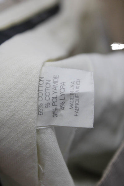 Theory Mens Cotton Striped Flat Front Straight Dress Pants Beige Size 36