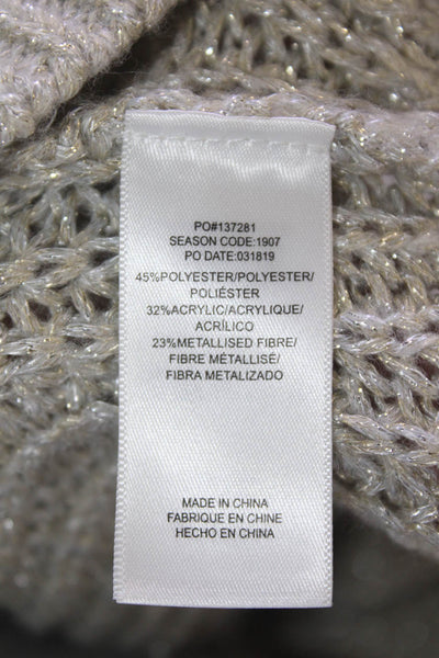 Splendid Womens Textured Knit Round Neck Long Sleeve Sweater Nude Size M