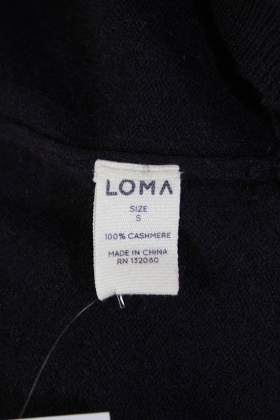 Loma London Womens Cashmere V Neck Long Sleeve Sweater Purple Size S