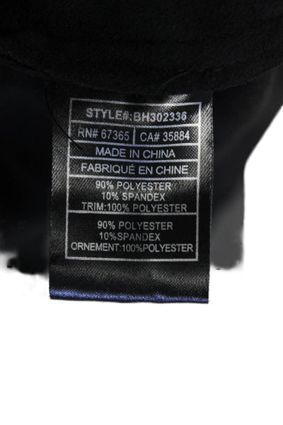 BB Dakota Womens Faux Suede Open Front Collared Light Jacket Black Size L