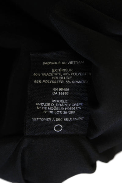 Theory Womens Y-Neck Short Sleeve Pullover Blouse Top Solid Black Size 00