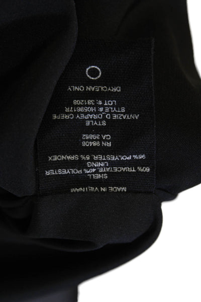 Theory Womens Y-Neck Short Sleeve Pullover Blouse Top Solid Black Size 00