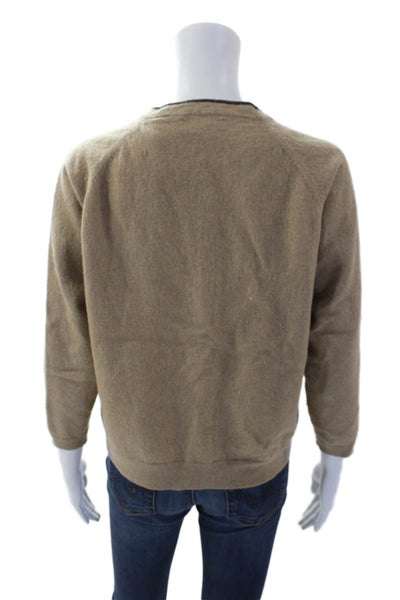 Bachrach Womens Wool Blend Knit V-Neck Pullover Sweater Top Beige Size L