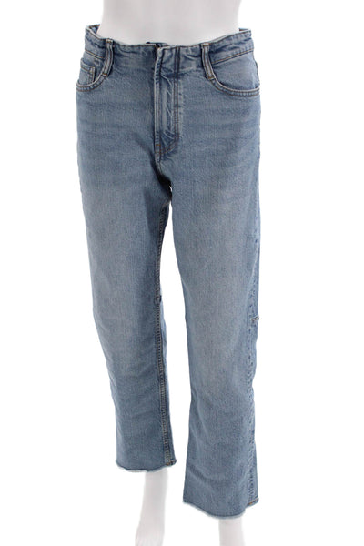 Massimo Dutti Womens Cotton Pocketed Wide Legged Jeans Light Blue Size 4