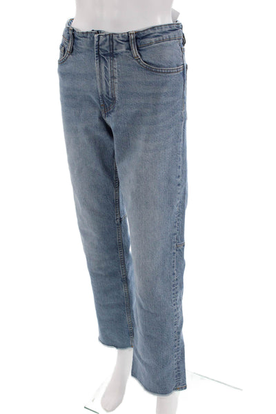Massimo Dutti Womens Cotton Pocketed Wide Legged Jeans Light Blue Size 4
